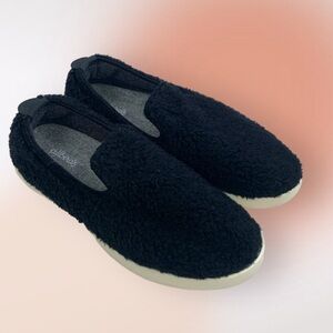 Allbirds Black Sherpa Wool Slip On Washable Slippers or Loungers Size 6